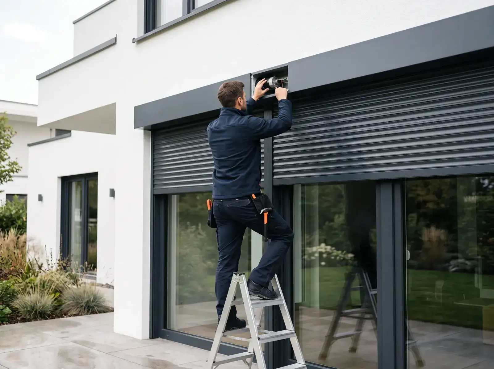 Réglage du moteur d’un volet roulant sur une maison moderne